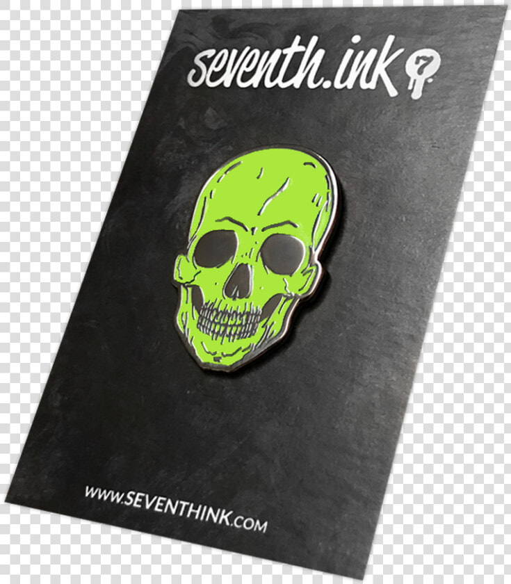 Lime Green Skull Enamel Pin By Seventh   Lapel Pin  HD Png DownloadTransparent PNG