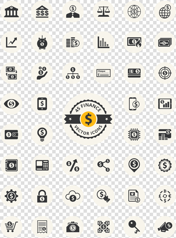 Finance Icons Vector Set   Circle  HD Png DownloadTransparent PNG