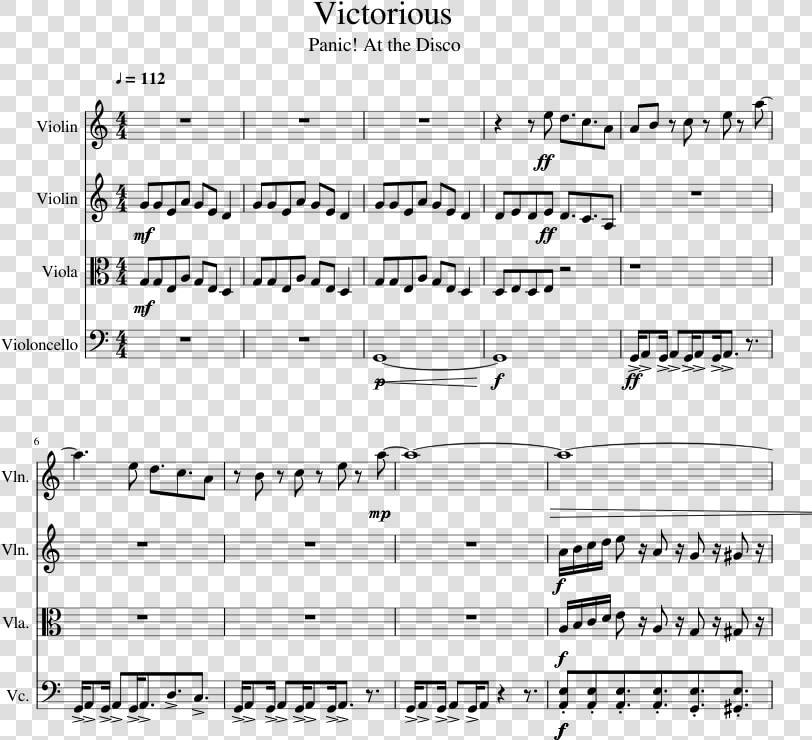 Victorious Sheet Music 1 Of 7 Pages   Victorious Violin Sheet Music  HD Png DownloadTransparent PNG