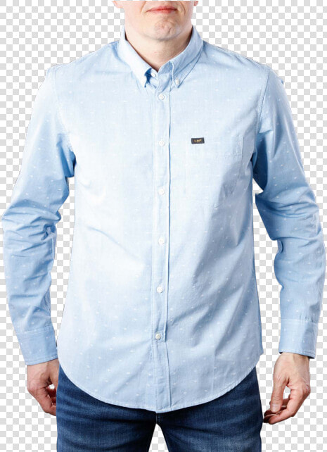 Lee Button Down Shirt Light Blue   Pocket Square Casual Short  HD Png DownloadTransparent PNG