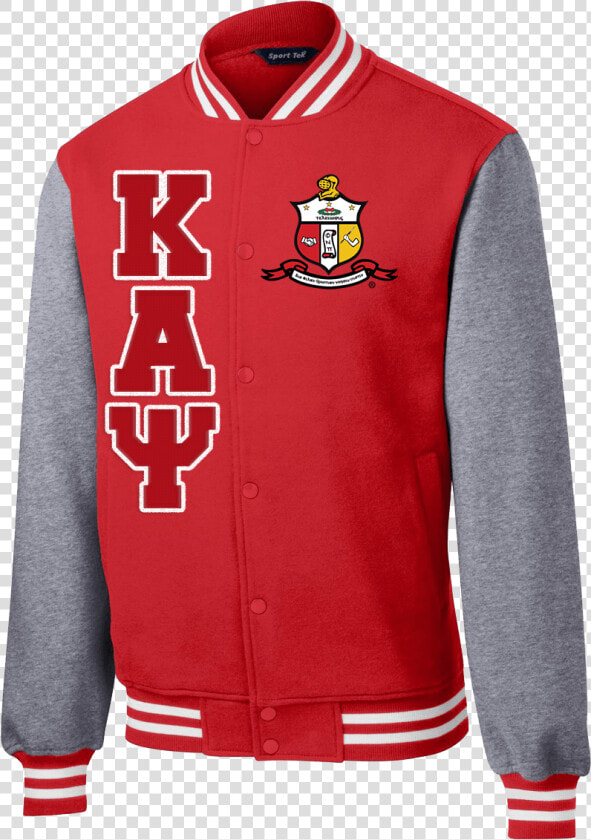 Kappa Alpha Psi Varsity Fleece Jacket Letters Greek   Sorority Jacket  HD Png DownloadTransparent PNG