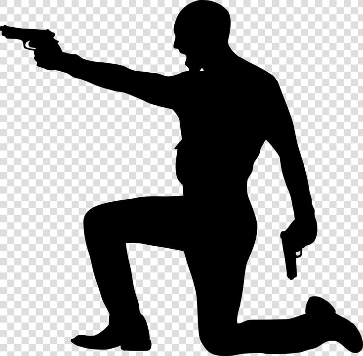 Silhouette  Officer  Attack  Gun  Fire  Aiming  Ammo   Siluet Pubg  HD Png DownloadTransparent PNG