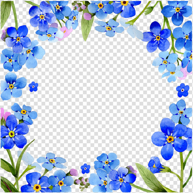 Transparent Rustic Flower Clipart   Marco De Flores Azules Png  Png DownloadTransparent PNG