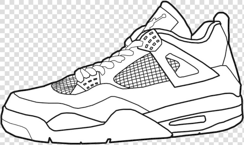 Jordan Air Jordans Coloring Pages Unique Collection   Jordan 4 Easy Drawing  HD Png DownloadTransparent PNG