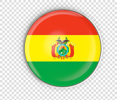 Round Button With Metal Frame   Bolivia Flag Round Png  Transparent PngTransparent PNG