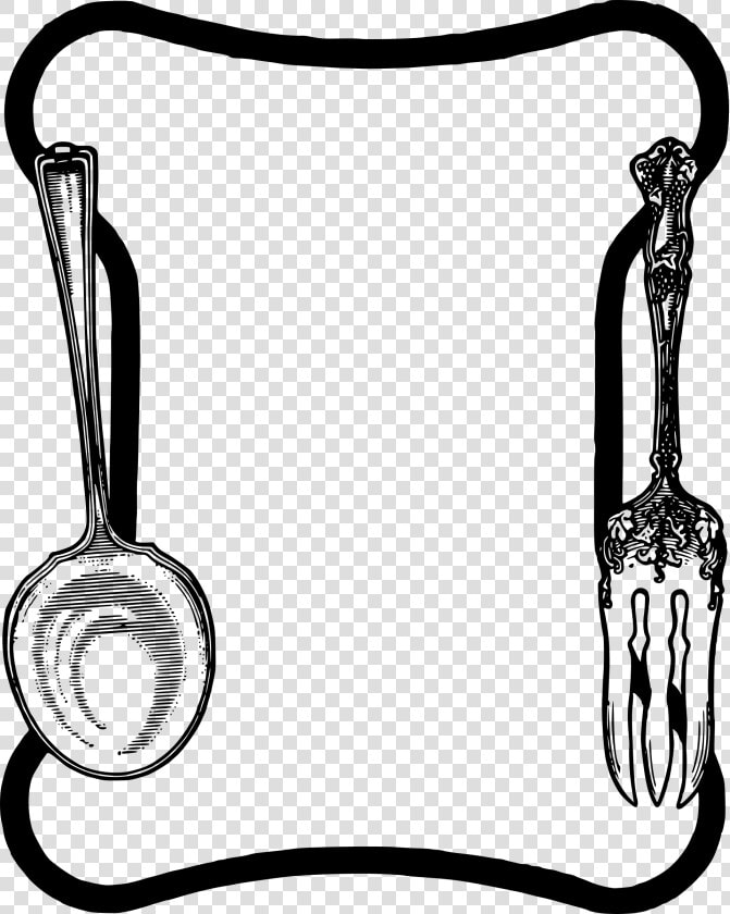 Spoon Fork Frame Clip Arts   Spoon And Fork Frame  HD Png DownloadTransparent PNG