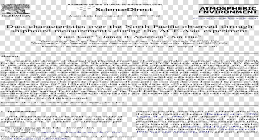 Dust Characteristics Over The North Pacific Observed  HD Png DownloadTransparent PNG