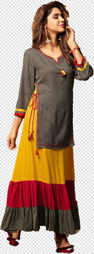 Designer Long Kurtis  HD Png DownloadTransparent PNG