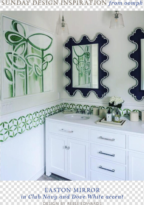 Oomph Mirrors In This Fun Bath By Reese Edwards   Cabinetry  HD Png DownloadTransparent PNG