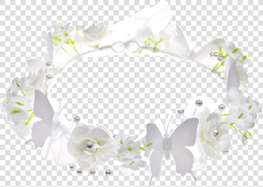  white  butterflies  roses  flowers  crown  freetoedit   Artificial Flower  HD Png DownloadTransparent PNG