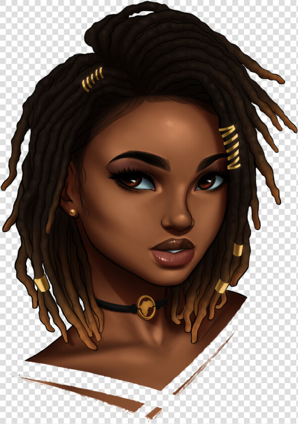 Art Black Women With Locs  HD Png DownloadTransparent PNG