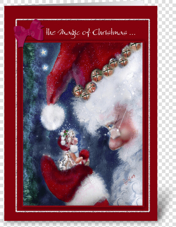 Magic Of Christmas  Santa And Elf Greeting Card   Fairy Christmas Wishes  HD Png DownloadTransparent PNG