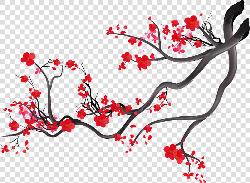 Stickers Branche De Cerisier Japonais  HD Png DownloadTransparent PNG