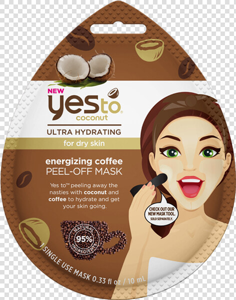 Yes To Coconut Energizing Coffee Peel off Mask Single   Yes To Peel Off Mask  HD Png DownloadTransparent PNG