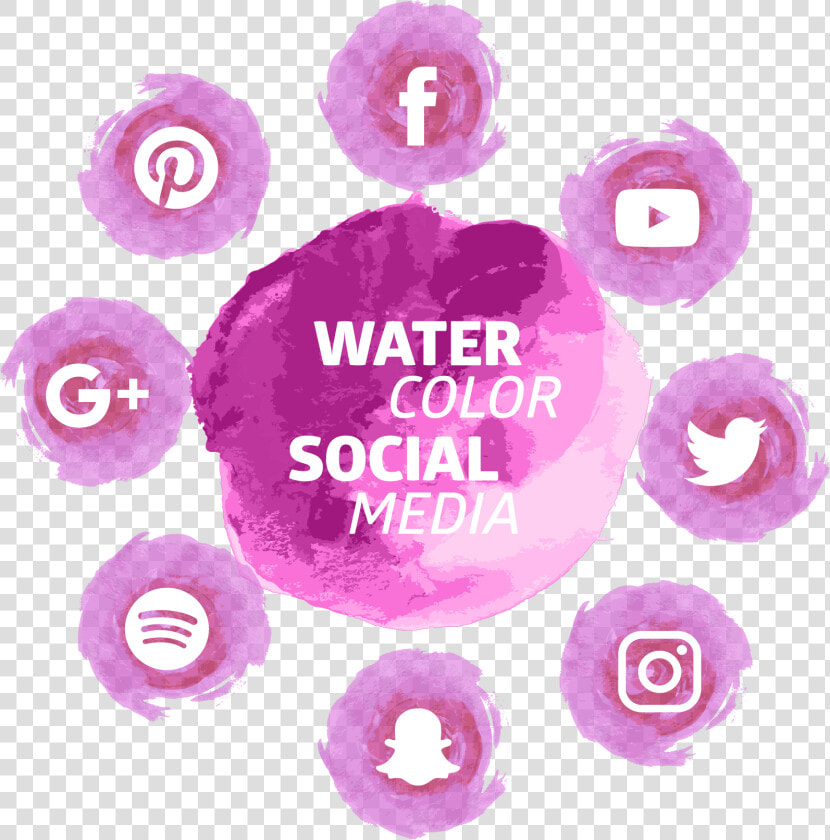 Social Media Download Icon Watercolor Tools Transprent   Transparent Background Watercolor Social Media Icons  HD Png DownloadTransparent PNG