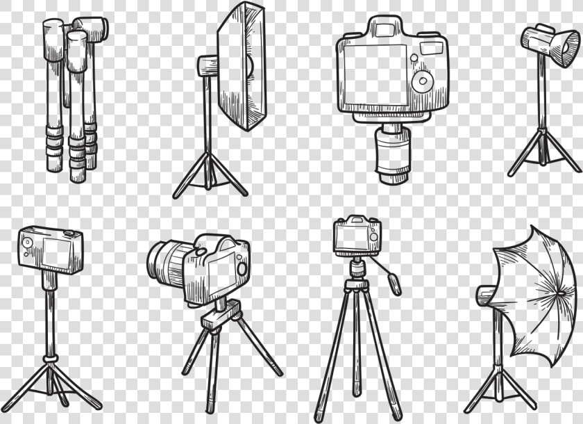 Free Hand Drawn Trípode De La Cámara Vectores   Camera Tripod Drawing  HD Png DownloadTransparent PNG