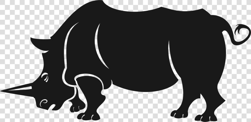 Livestock monochrome Photography carnivoran   Rhino Clipart Black And White  HD Png DownloadTransparent PNG