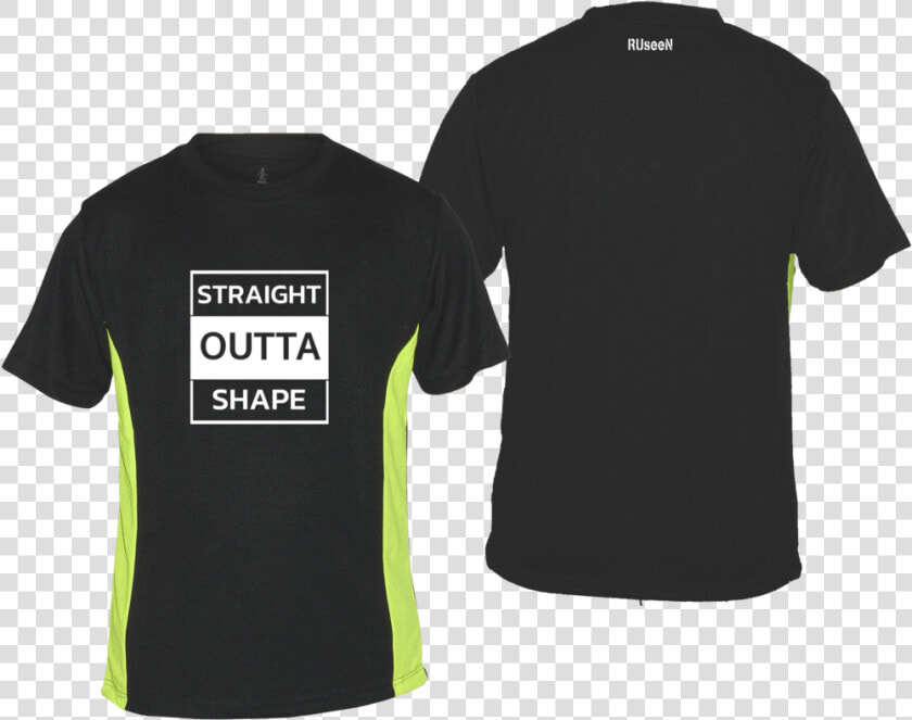 Men S Reflective Short Sleeved Shirt Straight Outta   Front Back T Shirt Run  HD Png DownloadTransparent PNG