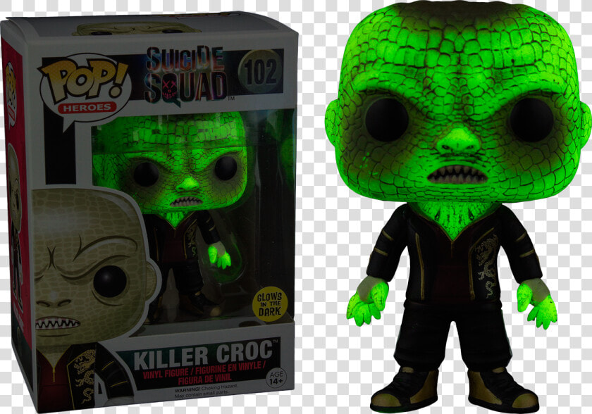 Killer Croc Glow In The Dark Pop Vinyl Figure Glowing   Figurine Pop Suicide Squad  HD Png DownloadTransparent PNG