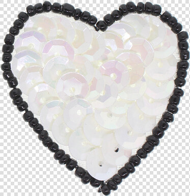 Heart Beaded  amp  Sequin Applique   Necklace  HD Png DownloadTransparent PNG