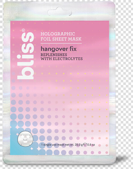 Bliss Hangover Fix Holographic Foil Sheet Mask  HD Png DownloadTransparent PNG