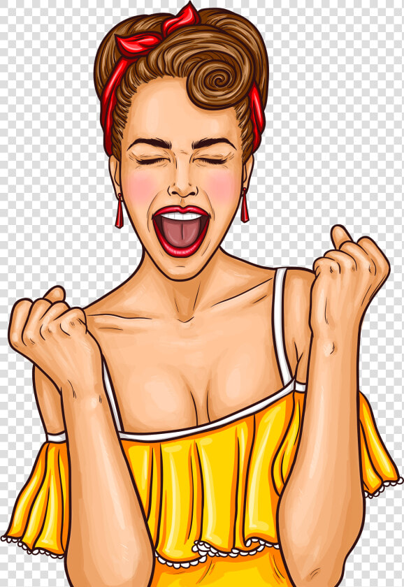 Excited Pop Art   Png Download   Transparent Pop Art Girl Png  Png DownloadTransparent PNG