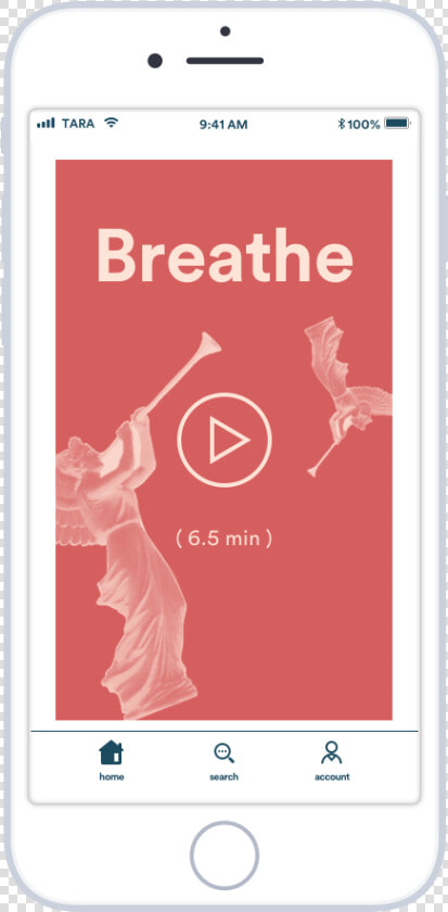 Breathe Screen Mockup Small   Smartphone  HD Png DownloadTransparent PNG