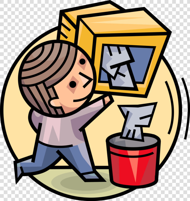 Vector Illustration Of Man Empties Junk Mail Electronic  HD Png DownloadTransparent PNG