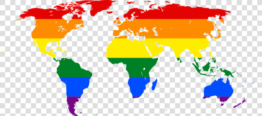 Rainbow World Map  Symbol Lgbt  Glbt  Pride  Banner   Lgbtq World Map  HD Png DownloadTransparent PNG