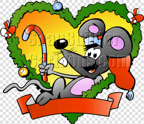 Christmas Fraim Mouse Holding Candy Cane   Todo Marrano Le Llega Su Nochebuena Dibujo  HD Png DownloadTransparent PNG