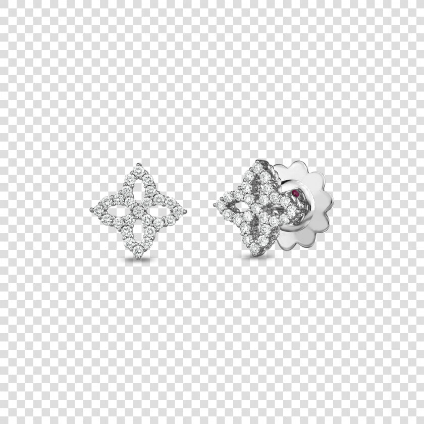 Roberto Coin 18kt Diamond Outline Small Flower Stud   Roberto Coin Princess Flower Cutout Earrings  HD Png DownloadTransparent PNG