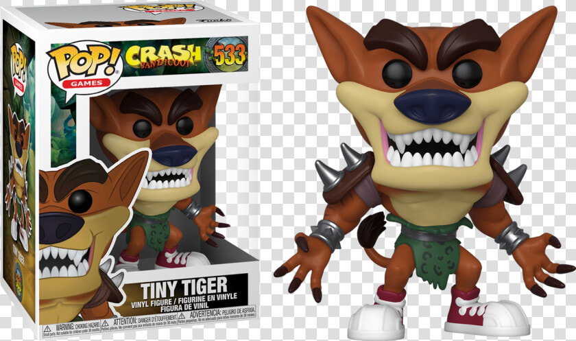 Tiny Tiger Pop Vinyl Figure   Funko Pop Crash Bandicoot  HD Png DownloadTransparent PNG