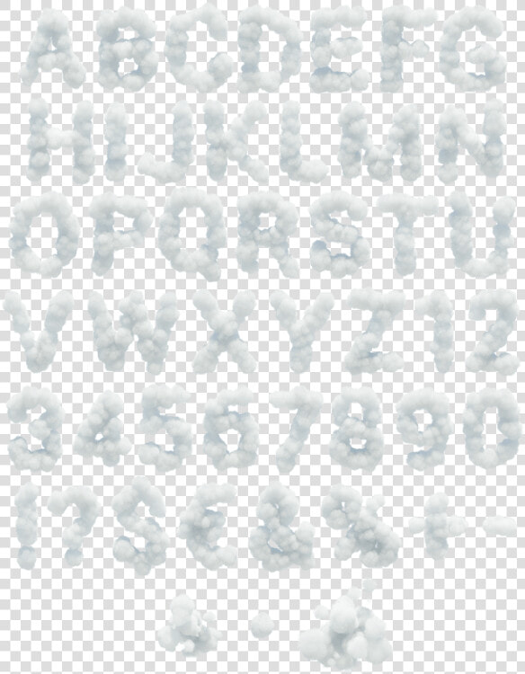 White Cloud Font Alphabet   Cloud Font Alphabet  HD Png DownloadTransparent PNG