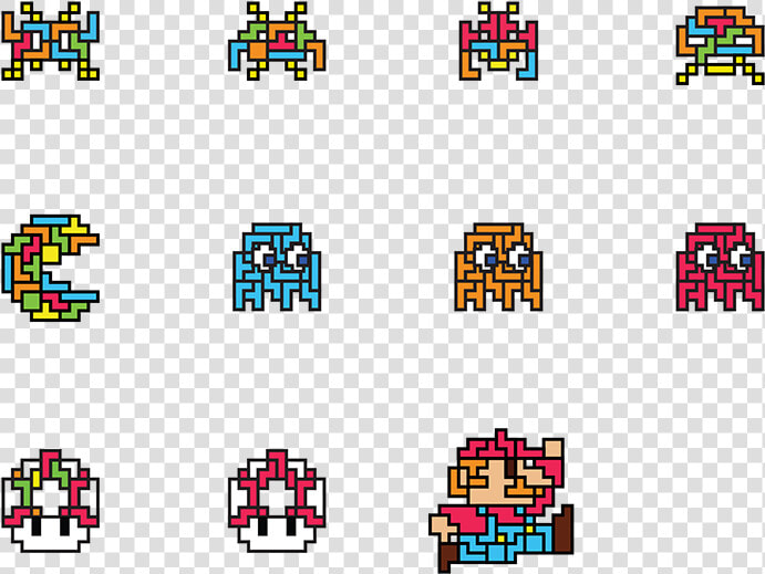 These Characters Are Originally In An 8 Bit Graphic   Old 8 Bit Arcade Games  HD Png DownloadTransparent PNG