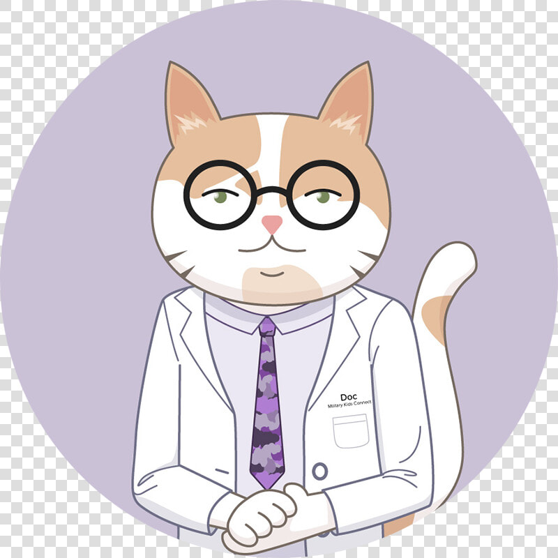 Cartoon Cat In Doctor Lab Coat Wearing Glasses With  HD Png DownloadTransparent PNG