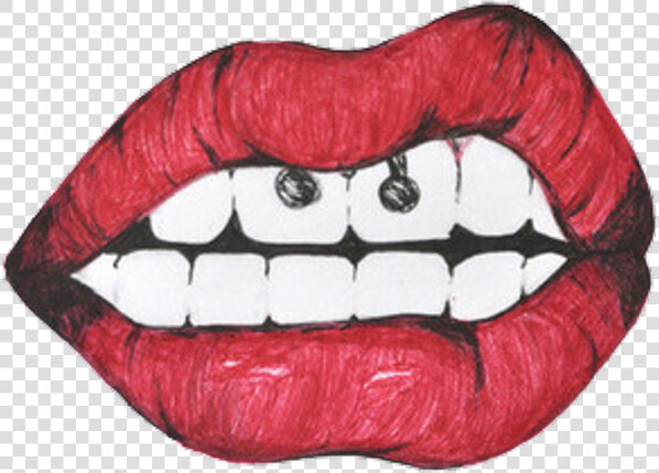 Tongue Clipart Transparent Tumblr   Lips With Piercing Clipart  HD Png DownloadTransparent PNG