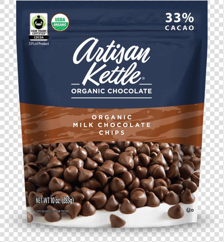 Organic Milk Chocolate Chips   Artisan Kettle Organic Chocolate Chips  HD Png DownloadTransparent PNG