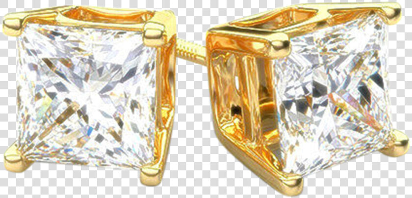 Transparent Gold Earring Png   Gold Square Diamond Earrings  Png DownloadTransparent PNG