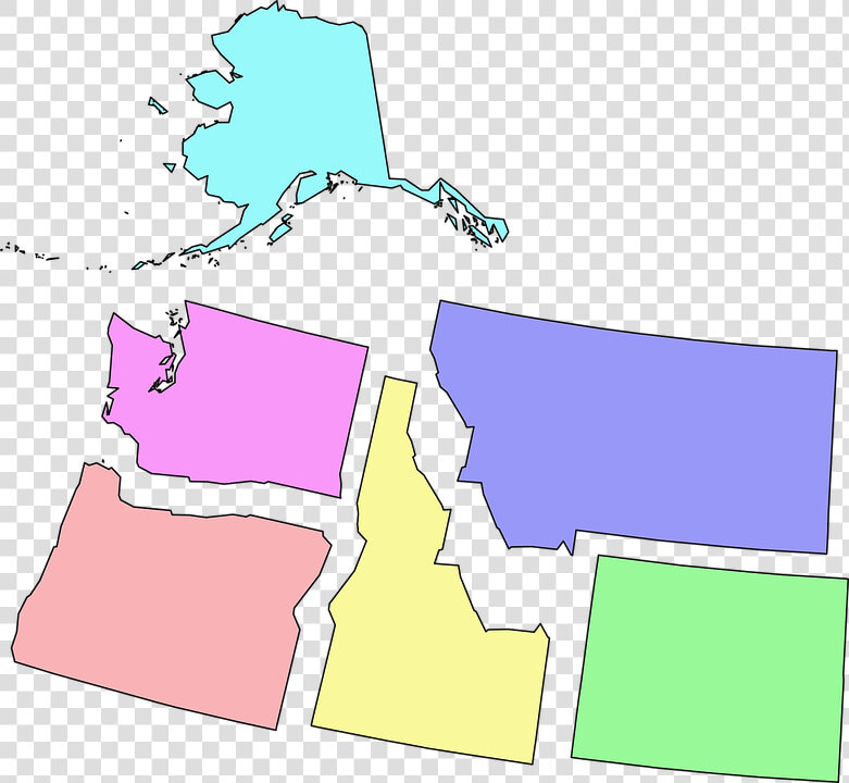 Usa  States  Northwest  Map  Alaska  Washington  Oregon   Oregon And Washington Vector  HD Png DownloadTransparent PNG