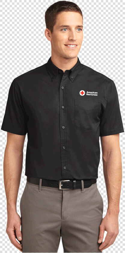 Mens Short Sleeve Black Button Down Shirt  HD Png DownloadTransparent PNG