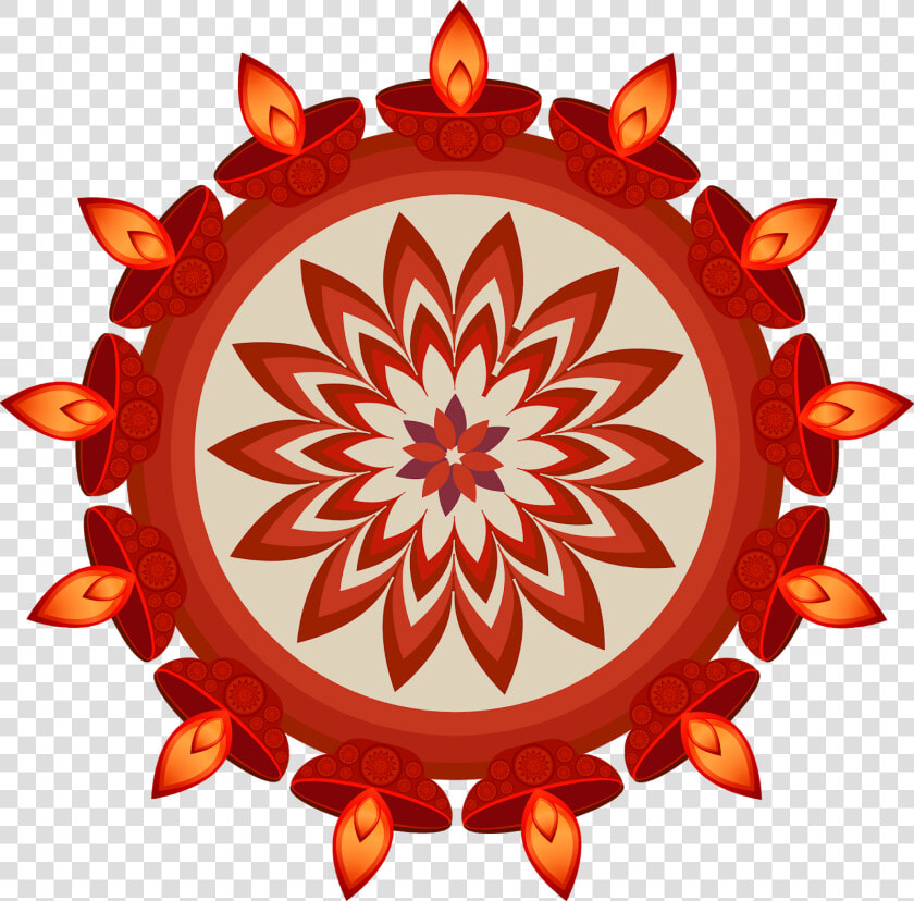 Diwali Oil Lamp   Png Download   Vector Rangoli Design Png  Transparent PngTransparent PNG