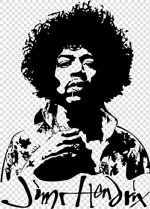 Vector Transparent Stock Drawing Rock Band   Jimi Hendrix Art Black And White  HD Png DownloadTransparent PNG