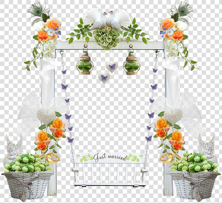 Wedding  Swing  Wedding Swing  Pigeons  Butterflies   Tubes Mariage Transparent Png  Png DownloadTransparent PNG