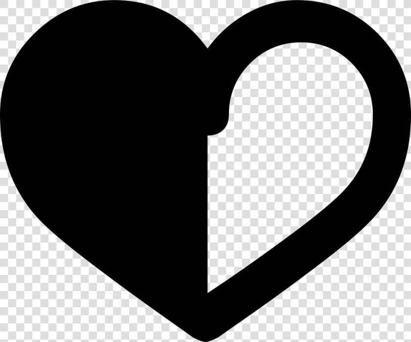 Heart Half Outline   Half Black Half White Heart  HD Png DownloadTransparent PNG