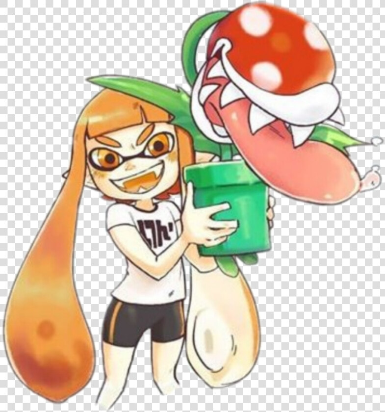  inklinggirl  supermariobros  splatoon  piranhaplant   Cartoon  HD Png DownloadTransparent PNG