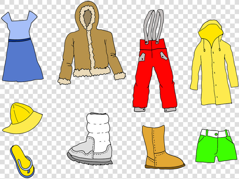 Clothing  Dress  Boots  Coat  Jacket  Pants  Rain Cover   Clothes Clipart  HD Png DownloadTransparent PNG