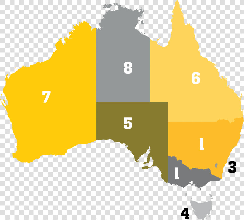 Australia Map With Rankings   Australia States Population 2019  HD Png DownloadTransparent PNG