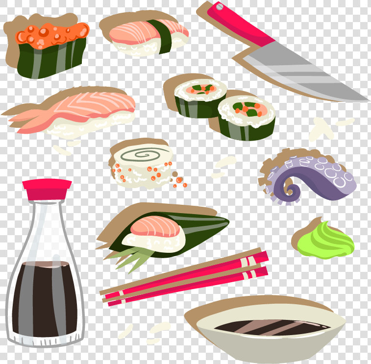 Transparent Sushi Clipart Free   Japanese Cuisine  HD Png DownloadTransparent PNG