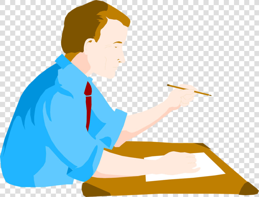 Desk Clipart Man   Writing Man Clipart  HD Png DownloadTransparent PNG