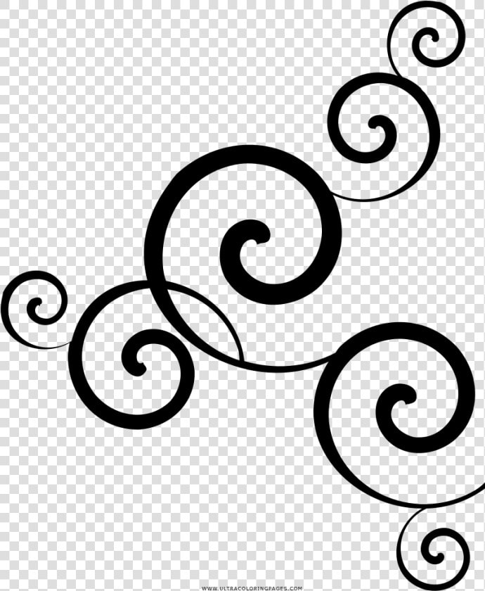 Flourish Curl Coloring Page   Line Art  HD Png DownloadTransparent PNG